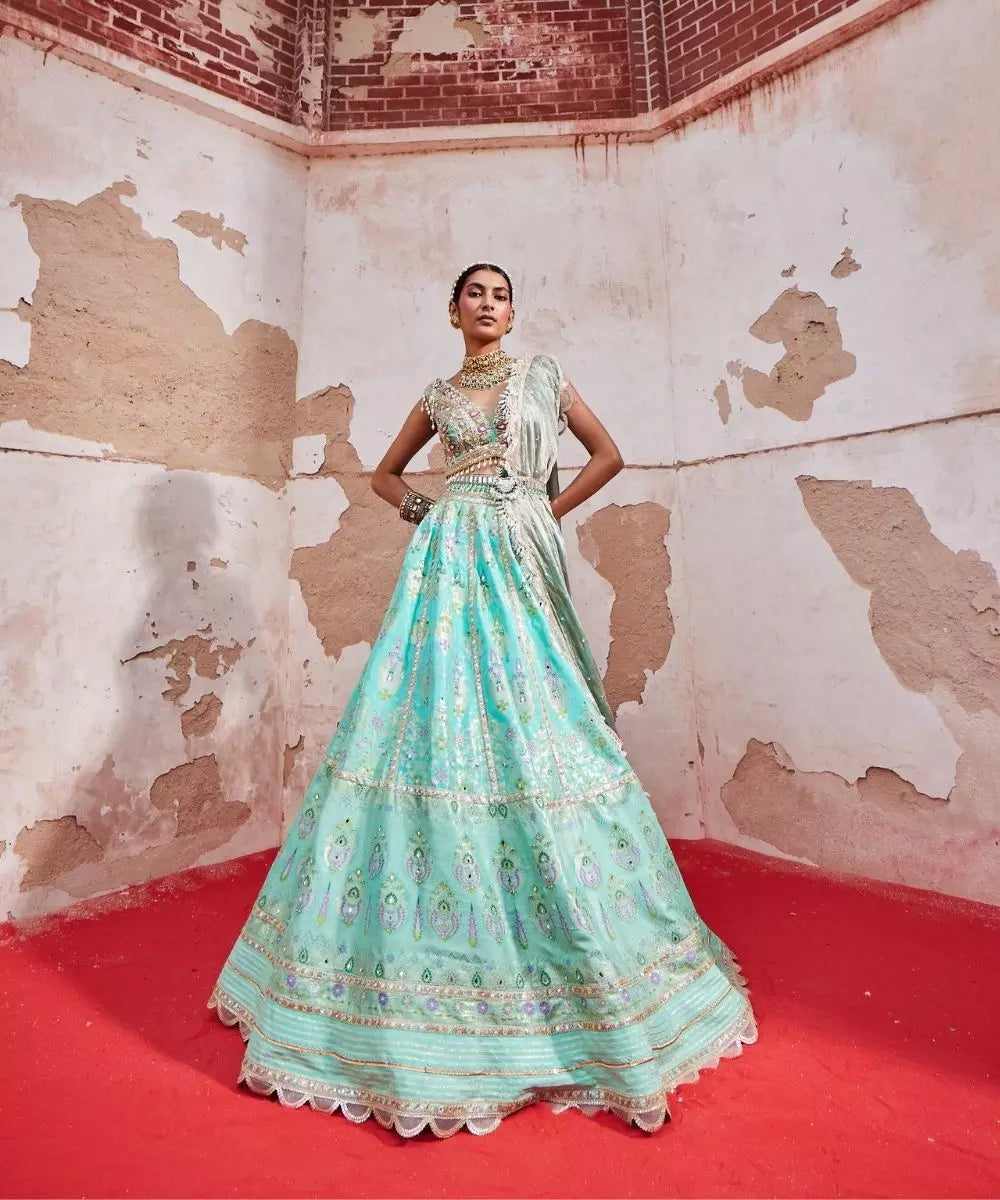 ADITI GUPTA - FIROZI Chanderi Banarasi Lehenga set